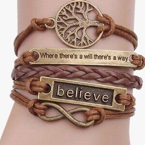 Vintage PU Leather Rope Bracelet – Adjustable Boho Wristband